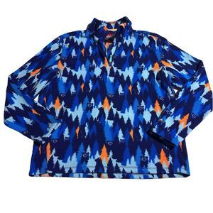 Chubbies Men’s 1/4 Zip Fleece Pullover Sweatshirt Bears Trees Bear Size L Large